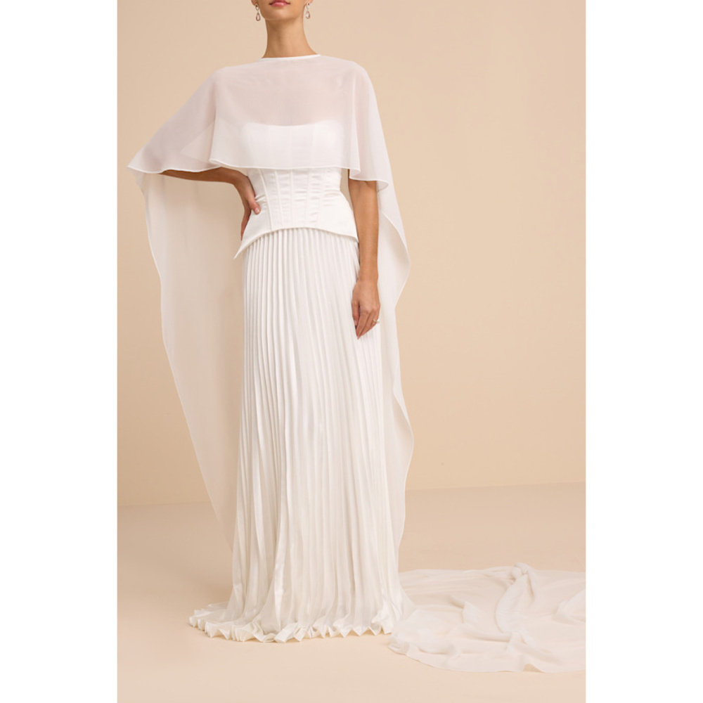 Lulus Dynora White Chiffon Veil Cape
